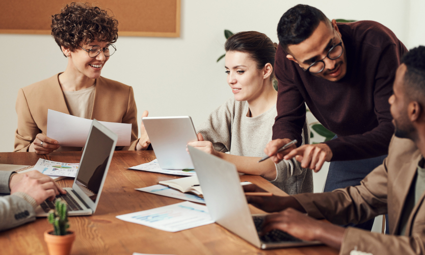 People looking at the documents